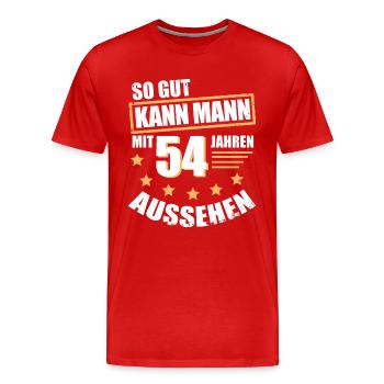 54 54. Geburtstag Geschenk für den Mann - Männer Premium Bio T-Shirt - Rot - Vorne - Damien (186cm)