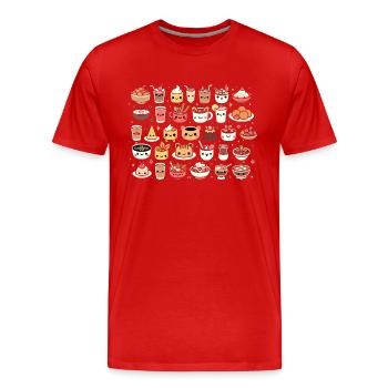 Kawaii Kulinarische Köstlichkeiten - Männer Premium Bio T-Shirt - Rot - Vorne - Damien (186cm)