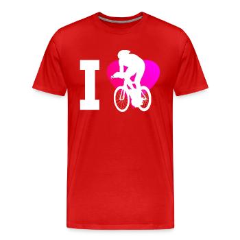 Road bike racing cycling Road bike racing cyclist - Men's Premium Organic T-Shirt - red - Front - Damien (186cm)