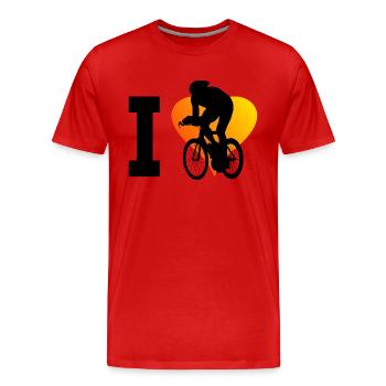 Men's racing cyclists, road bikes, women's racing bikes - Men's Premium Organic T-Shirt - red - Front - Damien (186cm)