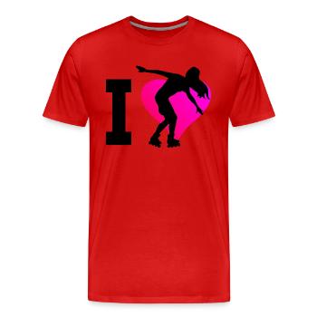 Roller Skating Rollers Roller Skating Rollerskat - T-shirt bio Premium Homme - rouge - Devant - Damien (186cm)
