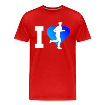 Jogging Hommes Course Marathon Femmes - T-shirt bio Premium Homme - rouge - Devant - Damien (186cm)