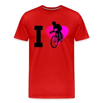 Men's Road Bike Women's Road Bike Road Bike Road Bike - Men's Premium Organic T-Shirt - red - Front - Damien (186cm)