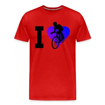 Rennradfahrer Rennradfahren Rennrad Damen - Männer Premium Bio T-Shirt - Rot - Vorne - Damien (186cm)