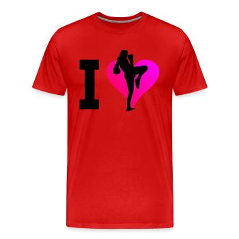 Boxe Thaï Boxe Thaï Boxeur Thaï Muay Thai - T-shirt bio Premium Homme - rouge - Devant - Damien (186cm)