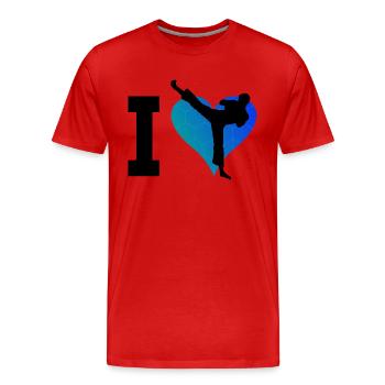 Boxe féminine Kickboxing Kickboxing Kickboxing - T-shirt bio Premium Homme - rouge - Devant - Damien (186cm)