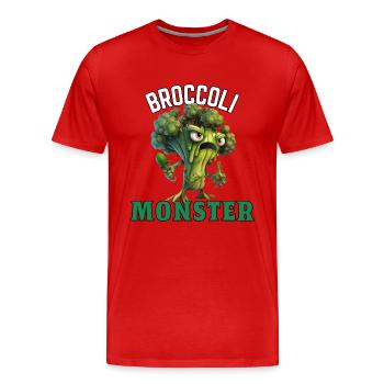 Broccoli Monster - Männer Premium Bio T-Shirt - Rot - Vorne - Damien (186cm)