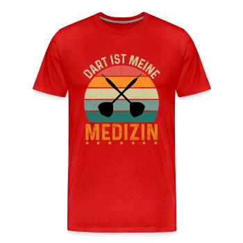 La fléchette est mon médicament - T-shirt bio Premium Homme - rouge - Devant - Damien (186cm)