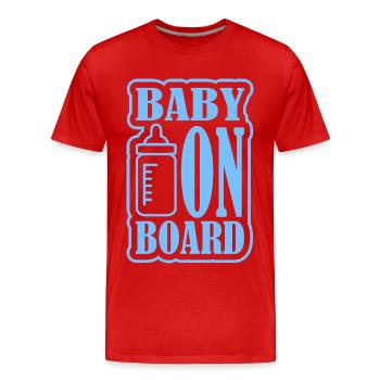 Baby on Board - Männer Premium Bio T-Shirt - Rot - Vorne - Damien (186cm)