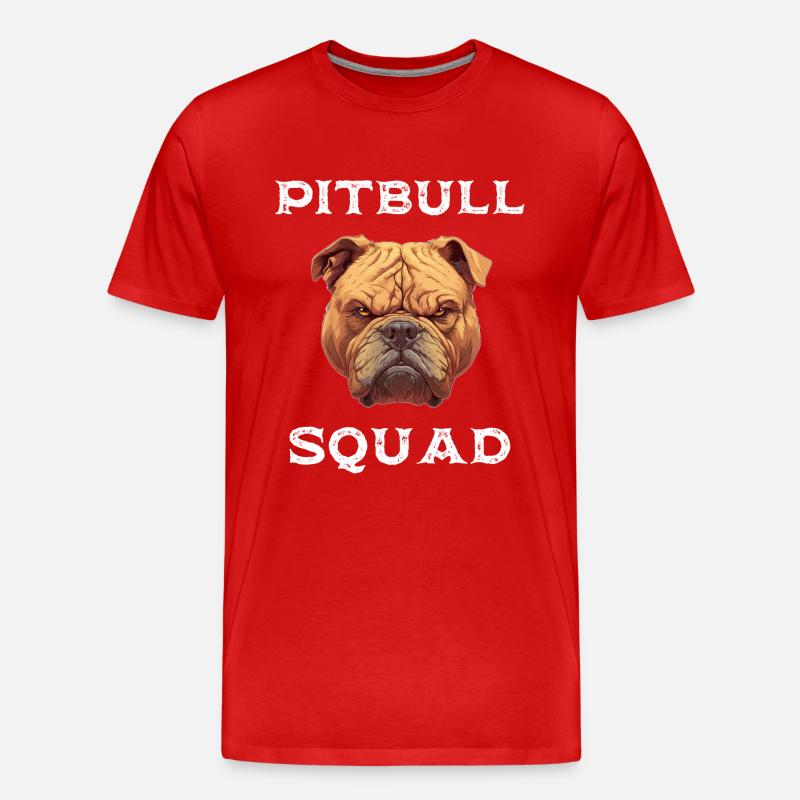 Pitbull Squad - Hundedesign - Männer Premium Bio T-Shirt - Rot