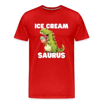Ice Cream Saurus - Männer Premium Bio T-Shirt - Rot - Vorne - Damien (186cm)