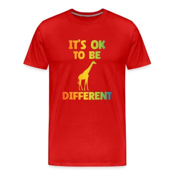 It's Ok To Be Different - Autismus - Männer Premium Bio T-Shirt - Rot - Vorne - Damien (186cm)