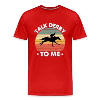 Parlez-moi de derby - T-shirt bio Premium Homme - rouge - Devant - Damien (186cm)