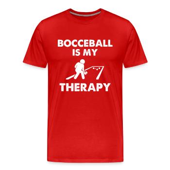 Bocceball Is My Therapy - Männer Premium Bio T-Shirt - Rot - Vorne - Damien (186cm)