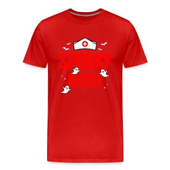Spooky Nurse - Halloween - Männer Premium Bio T-Shirt - Rot - Vorne - Damien (186cm)