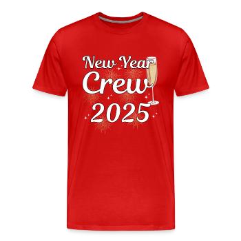 Équipage du Nouvel An 2025 - T-shirt bio Premium Homme - rouge - Devant - Damien (186cm)