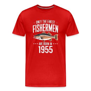 Only The Finest Fishermen Are Born In 1955 - Men's Premium Organic T-Shirt - red - Front - Damien (186cm)