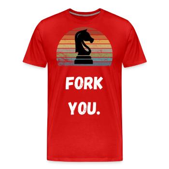 Schach Trend Chess Cheating Meme Queens Gambit - T-shirt bio Premium Homme - rouge - Devant - Damien (186cm)