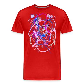 Abstrait - T-shirt bio Premium Homme - rouge - Devant - Damien (186cm)