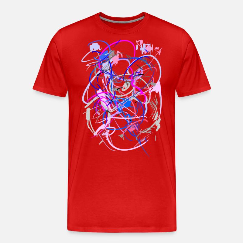 Abstrakt - Männer Premium Bio T-Shirt - Rot