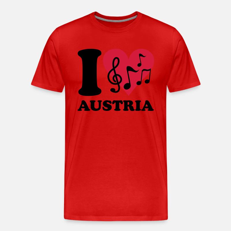 I love Austria - Männer Premium Bio T-Shirt - Rot