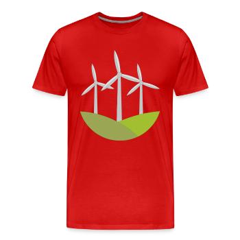 Windrad - Männer Premium Bio T-Shirt - Rot - Vorne - Damien (186cm)
