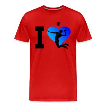 Joueuse de volleyball Beach Volley Volley Volley Femmes Volley - T-shirt bio Premium Homme - rouge - Devant - Damien (186cm)