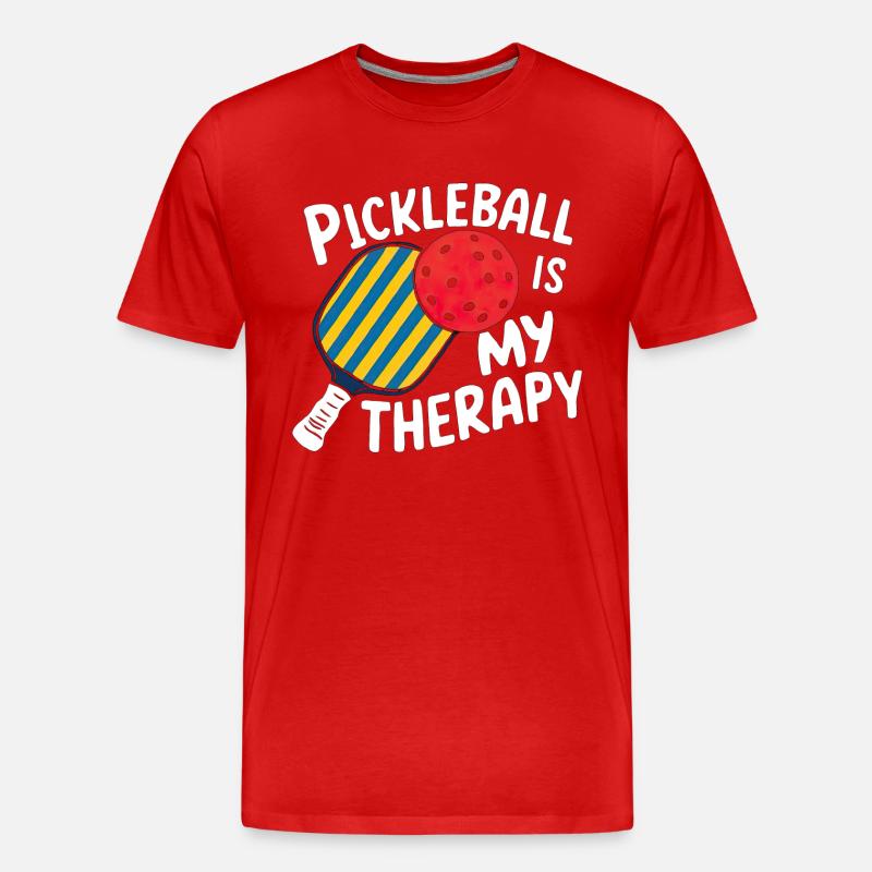 Pickleball Is My Therapy - Männer Premium Bio T-Shirt - Rot