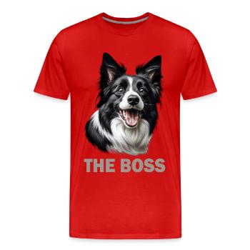 Border collie chien de race - T-shirt bio Premium Homme - rouge - Devant - Damien (186cm)