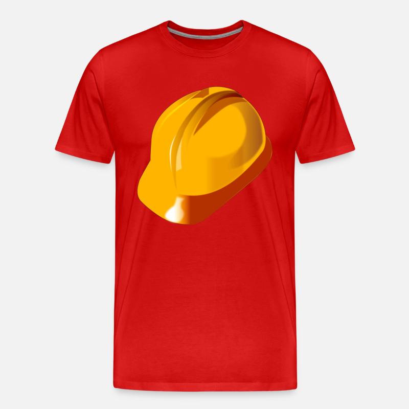 Bauarbeiterhelm Helm Bau Geschenk - Männer Premium Bio T-Shirt - Rot