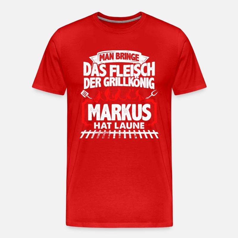 MARKUS - Grill - Männer Premium Bio T-Shirt - Rot