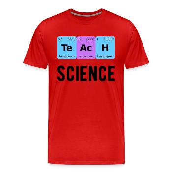 Naturwissenschaften unterrichten II - Männer Premium Bio T-Shirt - Rot - Vorne - Damien (186cm)