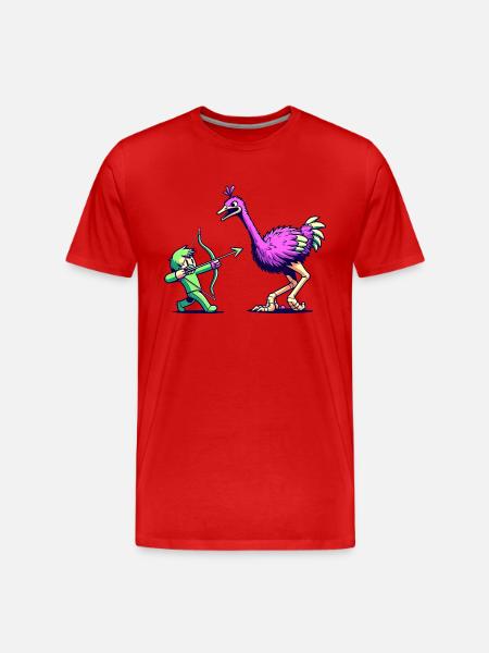 Quirky Archer's Ostrich Challenge - Men's Premium Organic T-Shirt -
