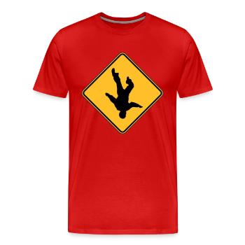 ROAD SIGN Skydive - T-shirt bio Premium Homme - rouge - Devant - Damien (186cm)