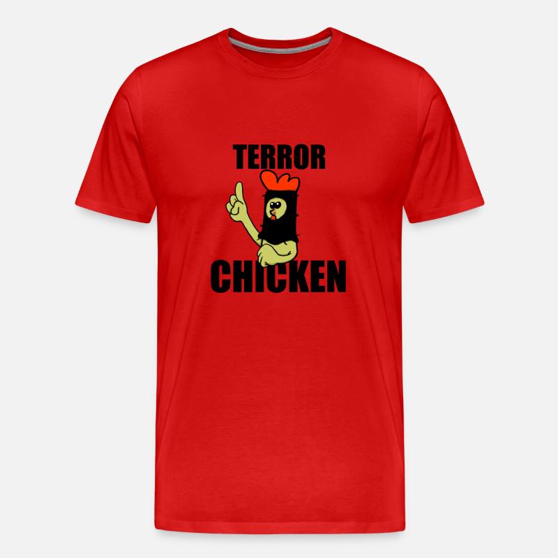 Terror Chicken - Männer Premium Bio T-Shirt - Rot