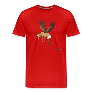 fliegende Hirsche - Männer Premium Bio T-Shirt - Rot - Vorne - Damien (186cm)