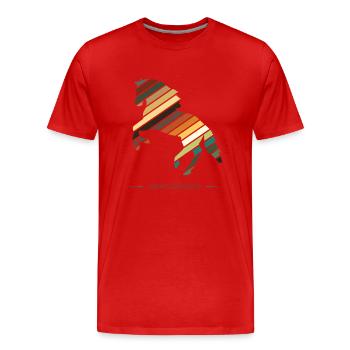 Cheval cavalier galop équestre Phoesie - T-shirt bio Premium Homme - rouge - Devant - Damien (186cm)