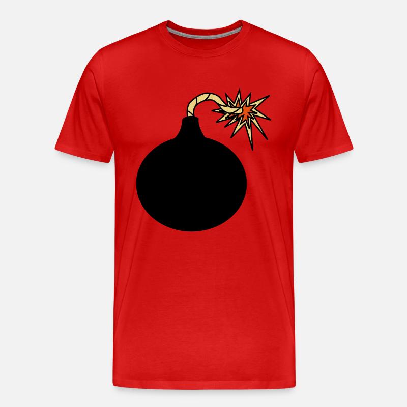 Bombe Zünschnur Geschenkidee Feuer Explosion - Männer Premium Bio T-Shirt - Rot