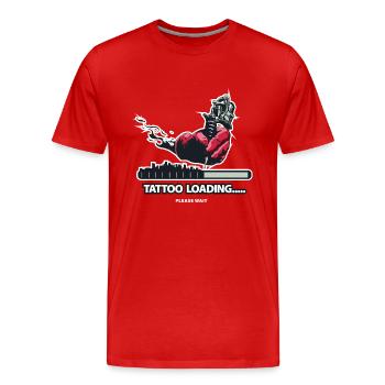 Tattoo Loading.. Hand Tattoomaschine Tätowiert ink - Männer Premium Bio T-Shirt - Rot - Vorne - Damien (186cm)