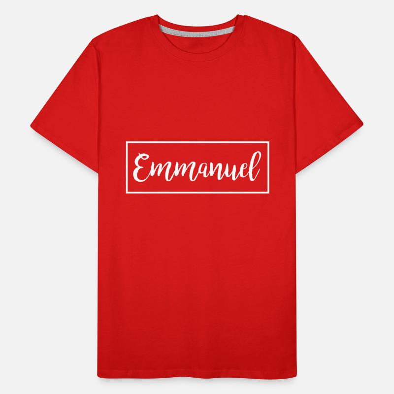 Emmanuel Gott ist mit uns Geschenk Idee Männer Premium Bio T-Shirt