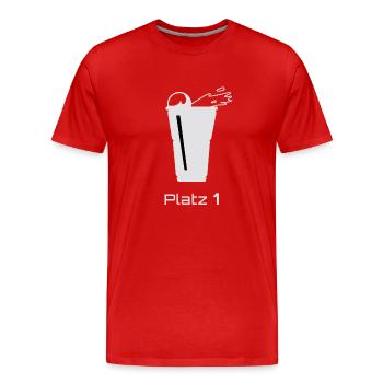Beerpong Platz 1 - Männer Premium Bio T-Shirt - Rot - Vorne - Damien (186cm)