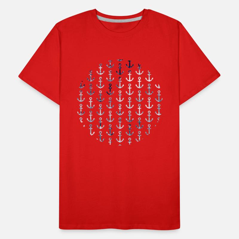 Maritime anchor pattern in circular shape Men's Premium Organic T-Shirt