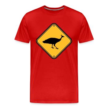 schild gefahr achtung vorsicht hinweis zone gebiet - Männer Premium Bio T-Shirt - Rot - Vorne - Damien (186cm)