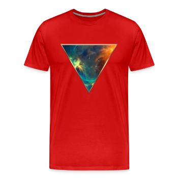 Cosmos, universe, space, galactic triangle - Men's Premium Organic T-Shirt - red - Front - Damien (186cm)