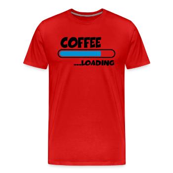Coffee loading - T-shirt bio Premium Homme - rouge - Devant - Damien (186cm)