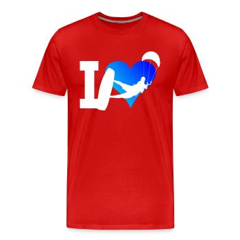 Kitesurf Hommes Kitesurf KitesurfEr Kitesurf - T-shirt bio Premium Homme - rouge - Devant - Damien (186cm)