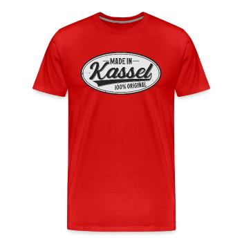 Kassel Original - Männer Premium Bio T-Shirt - Rot - Vorne - Damien (186cm)