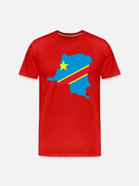 Kongo Map - Men's Premium Organic T-Shirt - red