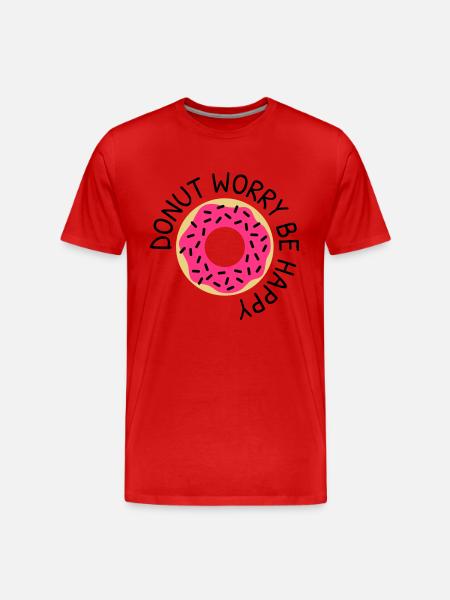 Donut worry be happy - Men's Premium Organic T-Shirt - red