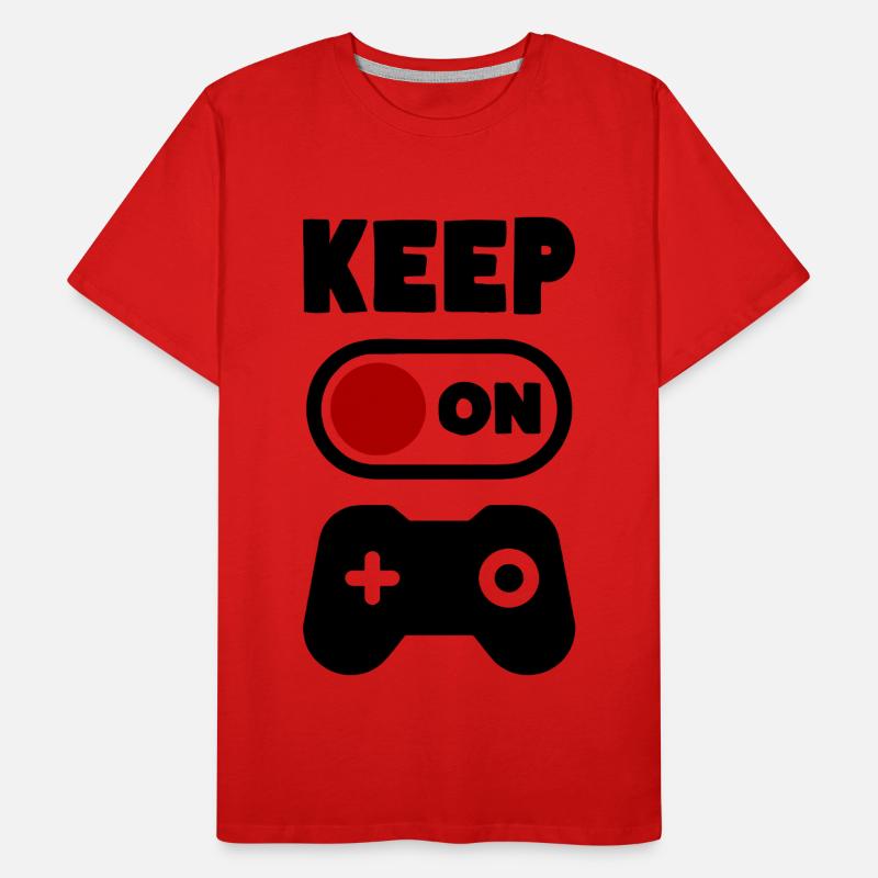 Gamer Keep on Gaming Video Game Controller T-shirt bio Premium Homme